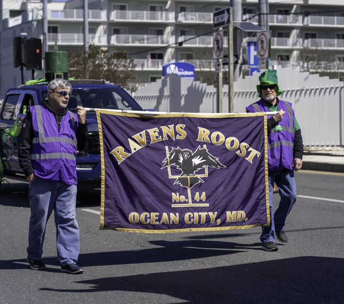 Ravens Roost Banner Ravens Roost banner in the parade