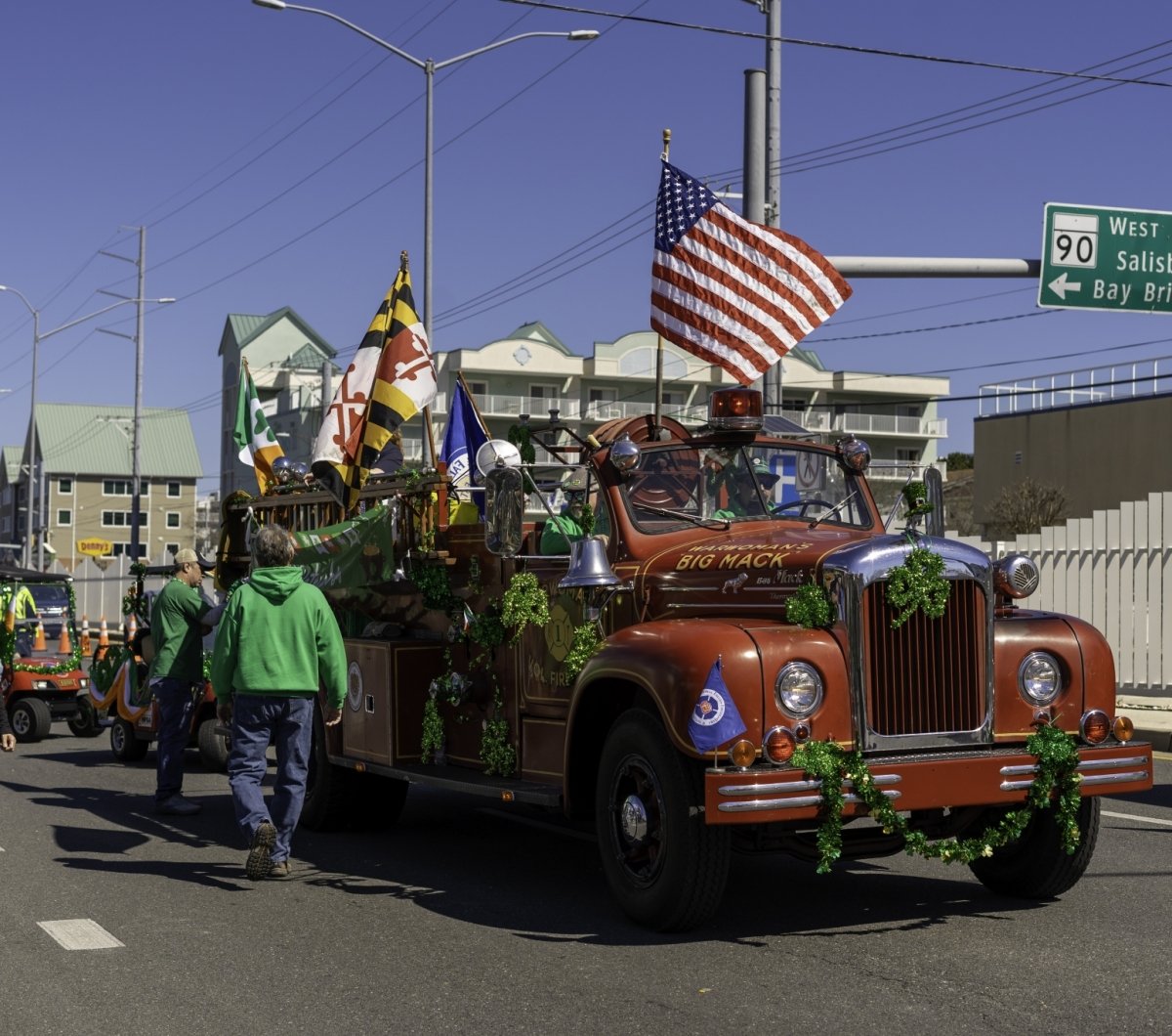 Vintage Fire Truck Vintage fire truck in the St. Patrick's Day parade